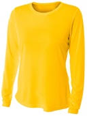 A4 Women's Long Sleeve Performance Crew Shirt NW3002 GOLD Front