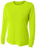 A4 Women's Long Sleeve Performance Crew Shirt NW3002 LIME Front