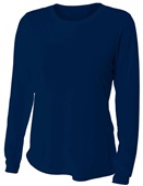 A4 Women's Long Sleeve Performance Crew Shirt NW3002 NAVY Front