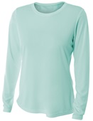 A4 Women's Long Sleeve Performance Crew Shirt NW3002 PASTEL MINT  Front