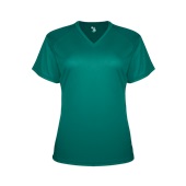 Badger Sport B-Core Ladies Girls Short Sleeve V-Neck Tee TEAL Front