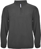 Badger Sport Quarter Zip Light Weight Pullover BLACK Pocket