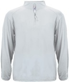 Badger Sport Quarter Zip Light Weight Pullover SILVER Pocket