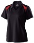 Womens 2-Tone, Pique Polo Shirt BLACK/SCARLET Pocket
