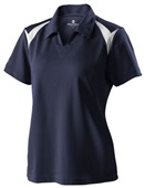 Womens 2-Tone, Pique Polo Shirt NAVY/WHITE Pocket