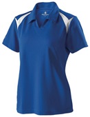 Womens 2-Tone, Pique Polo Shirt ROYAL/WHITE Pocket