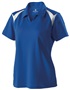 Womens 2-Tone Textured Polyester, Mechanical Stretch Pique Polo Shirt ROYAL/WHITE Pocket
