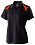 Womens 2-Tone, Pique Polo Shirt BLACK/ORANGE Pocket
