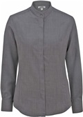 Edwards Mens Batiste Banded Collar Shirt 1392 079 STEEL GREY Pocket