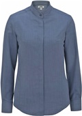 Edwards Mens Batiste Banded Collar Shirt 1392 406 RIVIERA BLUE Pocket