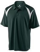 Holloway Laser Performance Pique Mens Polo Shirt 222446 DK. GREEN/WHITE Pocket