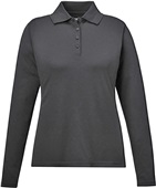 Core365 Pinnacle Ladies Long Sleeve Pique Polo BLACK (703) Pocket