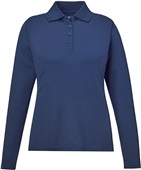 Core365 Pinnacle Ladies Long Sleeve Pique Polo CLASSIC NAVY (849) Pocket