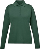 Core365 Pinnacle Ladies Long Sleeve Pique Polo FOREST GREEN (630) Pocket