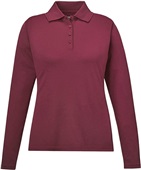 Core365 Pinnacle Ladies Long Sleeve Pique Polo BURGUNDY (060) Pocket