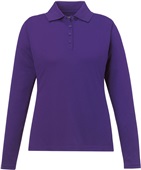 Core365 Pinnacle Ladies Long Sleeve Pique Polo CAMPUS PURPLE (427) Pocket