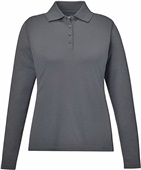 Core365 Pinnacle Ladies Long Sleeve Pique Polo CARBON (456) Pocket