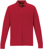 Core365 Pinnacle Mens Long Sleeve Pique Polo CLASSIC RED (850) Pocket
