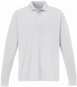 Core365 Pinnacle Mens Long Sleeve Pique Polo WHITE (701) Pocket