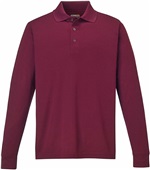Core365 Pinnacle Mens Long Sleeve Pique Polo BURGUNDY (060) Pocket