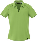 North End Sport Ladies Recycled Polyester Polo CACTUS GREEN/WHITE (415) Pocket