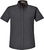 Core365 Optimum Ladies Short Sleeve Twill Shirt BLACK (703) Pocket