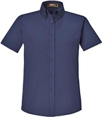 Core365 Optimum Ladies Short Sleeve Twill Shirt CLASSIC NAVY (849) Pocket