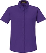 Core365 Optimum Ladies Short Sleeve Twill Shirt CAMPUS PURPLE (427) Pocket