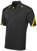 Tonix Men's Endzone Sports Polo 1450 BLACK/GOLD Pocket