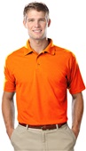 Blue Generation Mens Value Wicking Polo SAFETY ORANGE Pocket