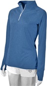 Baw Ladies 1/4 Zip Pullover Xtreme-Tex 4 Runners HEATHER ROYAL Pocket