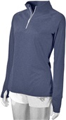 Baw Ladies 1/4 Zip Pullover Xtreme-Tex 4 Runners HEATHER NAVY Pocket