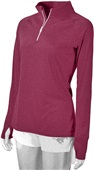 Baw Ladies 1/4 Zip Pullover Xtreme-Tex 4 Runners HEATHER MAROON Pocket