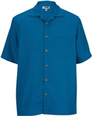 Edwards Unisex Jacquard Batiste Camp Shirt 403 - SAPPHIRE Pocket