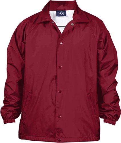 Vos Sports 100% Taffeta Nylon Water Resistant Coach Jacket 3203