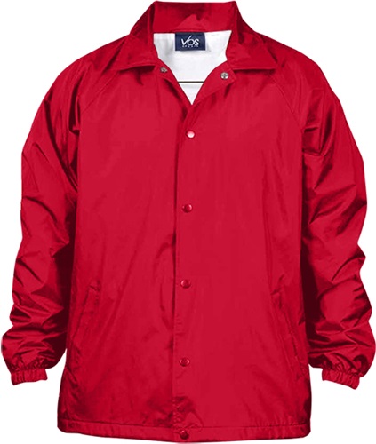 Vos Sports 100% Taffeta Nylon Water Resistant Coach Jacket 3203