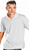 Vos Sports Adult Polyester Polo Shirt 121 WHITE Pocket