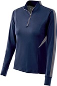 Womens Thumbhole-Cuffs Pullover Jacket (Black,Forest,Graphite,Maroon,Navy,Royal,Red,White) NAVY/GRAPHITE Pocket
