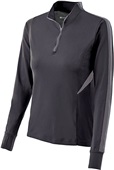 Womens Thumbhole-Cuffs Pullover Jacket (Black,Forest,Graphite,Maroon,Navy,Royal,Red,White) BLACK/GRAPHITE Pocket