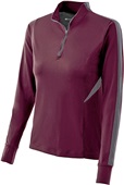 Womens Thumbhole-Cuffs Pullover Jacket (Black,Forest,Graphite,Maroon,Navy,Royal,Red,White) MAROON/GRAPHITE Pocket
