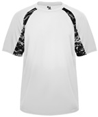 Badger Digital Camo Hook Performance Tee Shirt WHITE/BLACK/DIGITAL Front