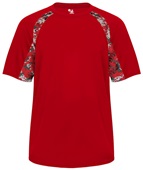 Badger Digital Camo Hook Performance Tee Shirt RED/RED/DIGITAL Front