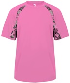 Badger Digital Camo Hook Performance Tee Shirt PINK/PINK/DIGITAL Front