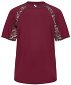 Badger Digital Camo Hook Performance Tee Shirt MAROON/MAROON/DIGITAL Front