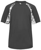 Badger Digital Camo Hook Performance Tee Shirt GRAPHITE/WHITE/DIGITAL Front