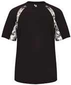 Badger Digital Camo Hook Performance Tee Shirt BLACK/WHITE/DIGITAL Front