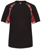 Badger Digital Camo Hook Performance Tee Shirt BLACK/RED/DIGITAL Front