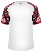 Badger Sport Camo Sport Performance Tee Shirt WHITE/RED/CAMO Front