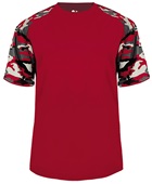 Badger Sport Camo Sport Performance Tee Shirt RED/RED/CAMO Front