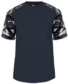 Badger Sport Camo Sport Performance Tee Shirt NAVY/NAVY/CAMO Front